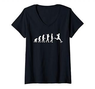 Womens Funny Soccer Evolution Gift For Soccer Players V-Neck T-Shirt