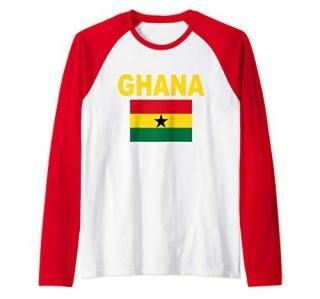 Ghana Flag Cool Travel Ghanaian Flags Gift for Men Women Raglan Baseball Tee