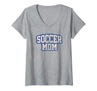 Womens Retro Soccer Mom V-Neck T-Shirt