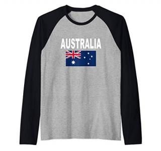 Australia Flag Aussie Australian Flags Men Women Raglan Baseball Tee