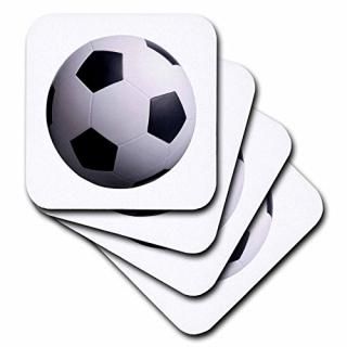set-of-4-Ceramic - 3dRose cst_3189_3 Soccer Ball Ceramic Tile Coasters Set of 4