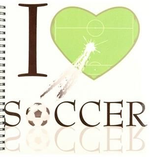 3dRose Anne Marie Baugh Sports - ꡼I Love Soccer - ɥ󥰥֥å 8x8 drawing book