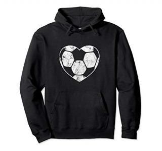 Soccer Ball Cute Heart Mom Fan Parent Coach Player Graphic Pullover Hoodie