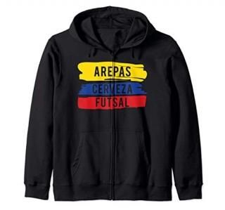 Futsal Gift for indoor soccer fan With Colombian flag Zip Hoodie