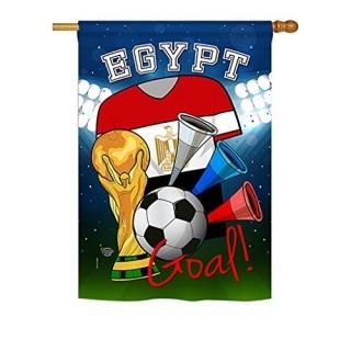 Ornament Collection H192094 World Cup Egypt Soccer House Flag 28 x 40 Multi-Colo