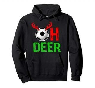 Soccer Oh Deer Hoodie Funny Christmas Reindeer Top