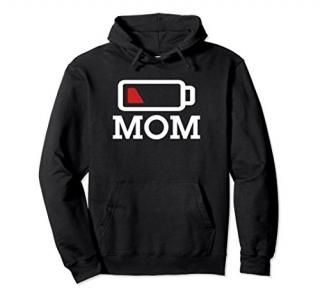 Mom Low Battery Funny Christmas Gift Women Pullover Hoodie
