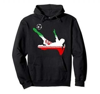 Soccer Football Iranian Flag Pullover Hoodie