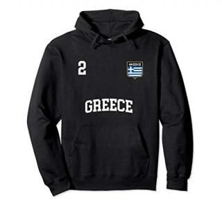 GREECE Hoodie No. 2 Greek Flag Football Soccer Team