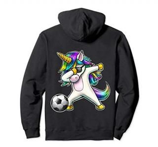 Dabbing Unicorn Soccer Hoodie Women Unicorn Gifts Women