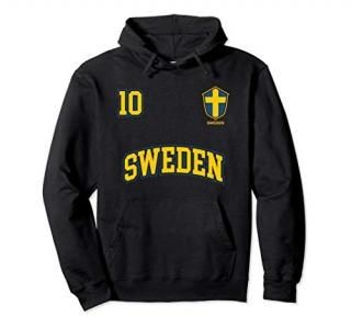 Sweden Team Hoodie No. 10 Sports Swedish Flag Soccer Shirt