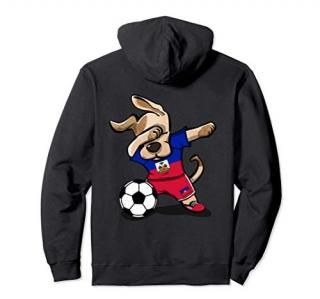 Funny Dog Dabbing Haiti Soccer Jersey Haitian Football Gift Pullover Hoodie