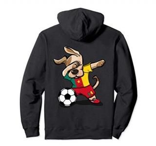 Dabbing Dog Cameroon Soccer Cameroonian Flag Football Lovers Pullover Hoodie