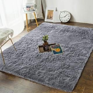 Andecor Soft Bedroom Rugs - 4' x 6' Shaggy Floor Area Rug for Living Room Kids R