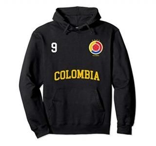 Colombia Soccer Hoodie No. 9 Colombian Flag Camiseta Futbol