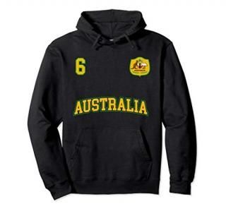 Australia Soccer Hoodie No. 6 Australian Flag Sports Team