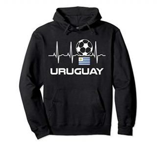 Uruguay Soccer Hoodie - Uruguay Futbol Heartbeat Hoodie Pullover Hoodie