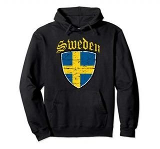Sweden Flag Soccer Grunge Style Swedish Hoodies
