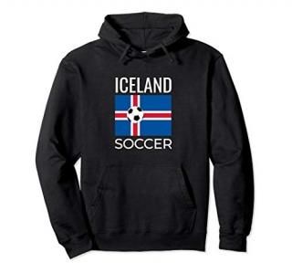 Iceland Soccer Football ball pullover hoodie.