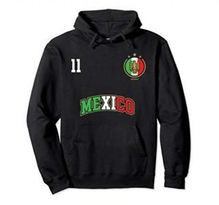 Mexico Soccer Team Hoodie Number 11 Sport Mexican Flag Shirt