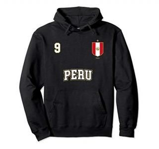 Peru Soccer Team Hoodie No. 9 Peru Flag Shirt Futbol Peru