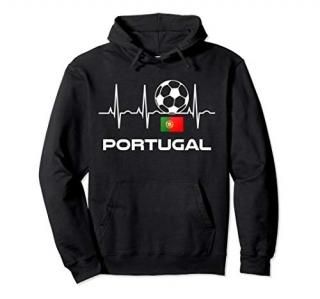 Portugal Soccer Hoodie - Portuguese Futebol Heartbeat Hoodie