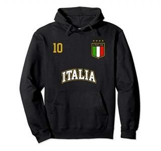 Italy Soccer Team Hoodie Number 10 Sports Italian Flag Shirt