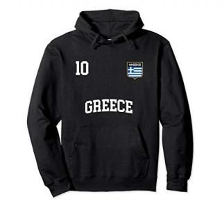 GREECE Hoodie No. 10 Greek Flag Football Soccer Team