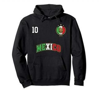 Mexico Soccer Team Hoodie Number 10 Sport Mexican Flag Shirt