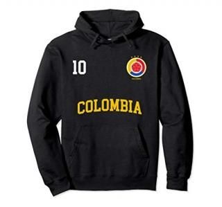 Colombia Soccer Hoodie No. 10 Colombian Flag Camiseta Futbol