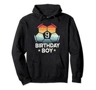 9 Year Old Soccer Player Gifts 9th Birthday Boy Ninth Bday Pullover Hoodie