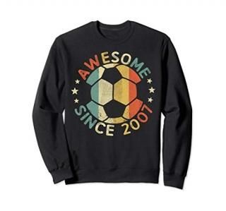 Awesome Since 2007 12th Birthday 12 Year Old Soccer Player Sweatshirt