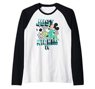 Disney Mickey Mouse Just Kickin' It Soccer Raglan Baseball Tee