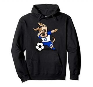 Dabbing Dog Israel Soccer Jersey Israeli Football Lover Gift Pullover Hoodie