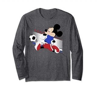 Disney Mickey And Friends Mickey Mouse France Soccer Long Sleeve T-Shirt