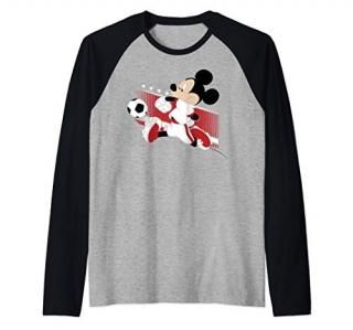 Disney Mickey And Friends Mickey Mouse England Soccer Raglan Baseball Tee