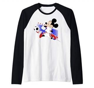 Disney Mickey And Friends Mickey Mouse Croatia Soccer Raglan Baseball Tee