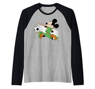 Disney Mickey And Friends Mickey Mouse Ireland Soccer Raglan Baseball Tee