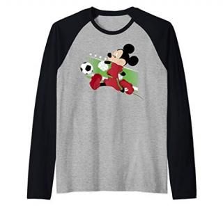 Disney Mickey And Friends Mickey Mouse Portugal Soccer Raglan Baseball Tee