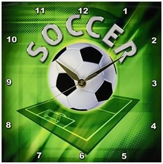 3dRose dpp_21978_1 Soccer Wall Clock 10 by 10-Inch