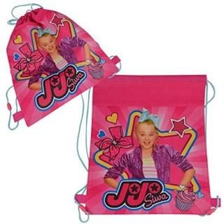 JoJo Siwa 14 Inch Sling Drawstring Cinch Sack Bag Totes Pink- 1PC Pink Multi