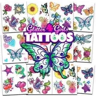 Savvi Glitter Tattoos  36 Dazzling Designs  Hearts Butterflies Flowers and More!