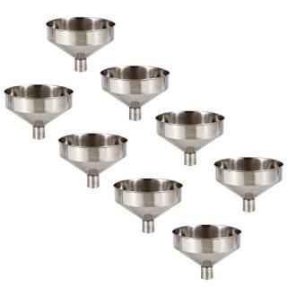 Cosmos Pack of 8 Stainless Steel Mini Hip Flask Funnel/Wine Pot Filler