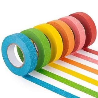 Colored Masking Tape 6 Rolls of 21.87 Yards0.59 Inch Crafts Labeling Paper Tape