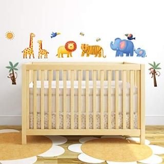 RoomMates Repositionable Childrens Wall Stickers Jungle Adventure