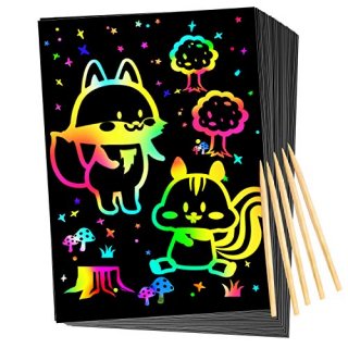 Qxnew Scratch Rainbow Art for Kids Magic Scratch off Paper Children Art Crafts S