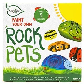Creative Roots Paint Your Own Rock Pets by Horizon Group USA 6 Colors Paint Brus