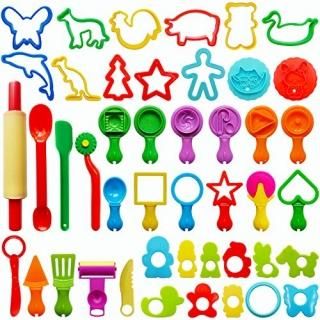 45 Pieces Clay Dough Tool Mould Cutters for Kids Various Shapes Assorted Colours