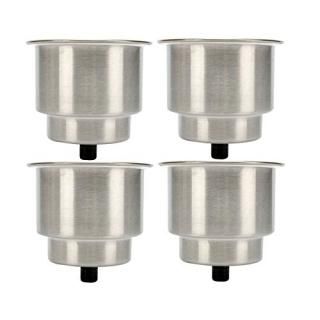 Amarine-made 4pcs Stainless Steel Cup Drink Holder with Drain Marine Boat Rv Cam