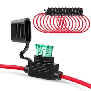 Nilight 10 Pack NI-FH01 Inline Holder 14AWG Wiring Harness ATC/ATO 30AMP Blade A